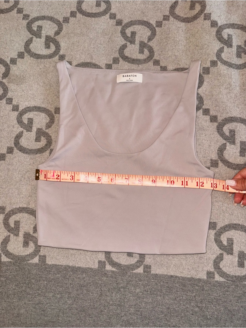 🌼 Babaton Scoop Neck Cropped Tank Top - Light Grey - Picture 4 of 7